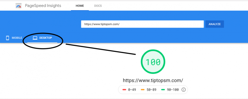 Google page speed desktop