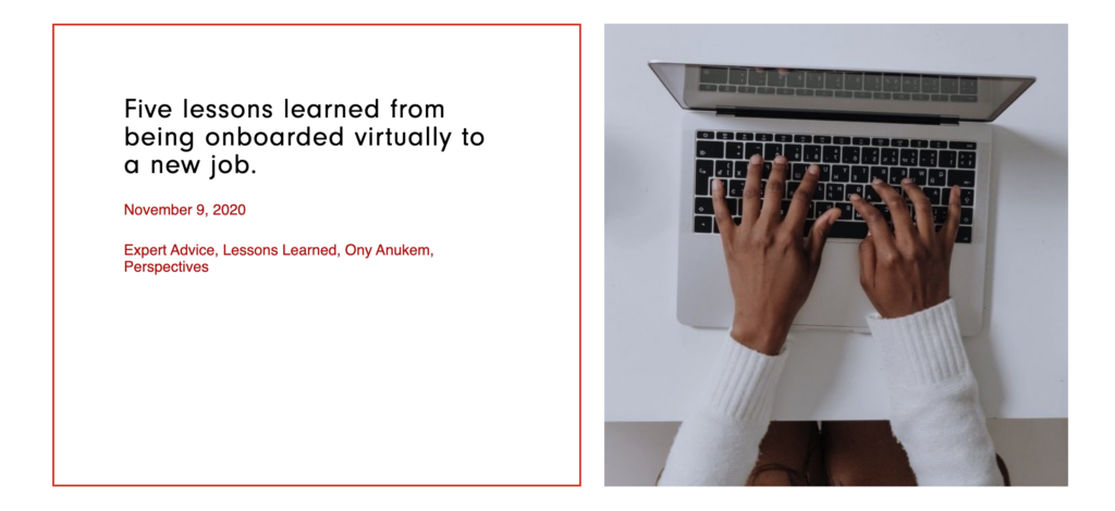 example of a website using a stock photo