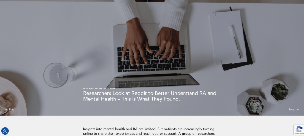 example of a website using a stock photo